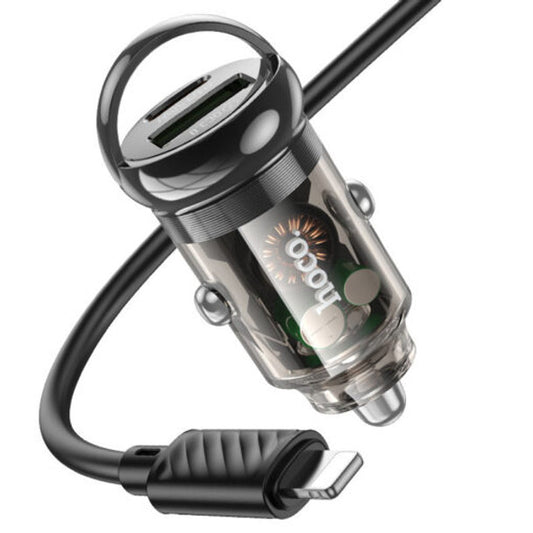 Hoco - 30W Dual Port Metal Car Charger + L Cable Z53A