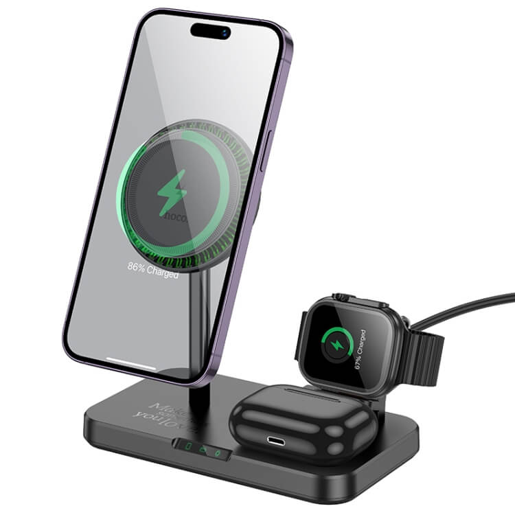 hoco 3 in 1 Magnetic Wireless Fast Charger with Light CQ12