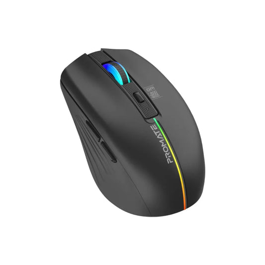 promate 2.4 GHz wireless optical mouse ergonomic with led rainbow lights