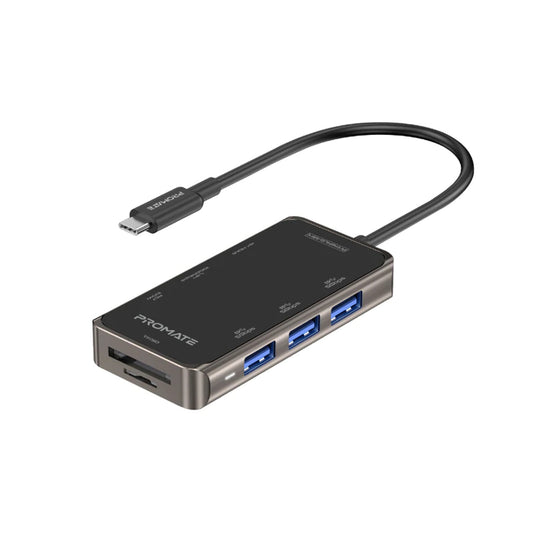 Promate Ultra Compact USB C Hub 100W Power Delivery 8 in 1